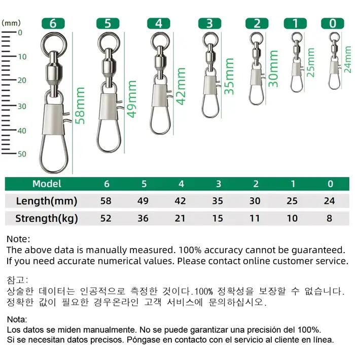DNDYUJU 20 pièces émerillons à roulement à billes avec agrafe interlock en acier inoxydable pour leurres