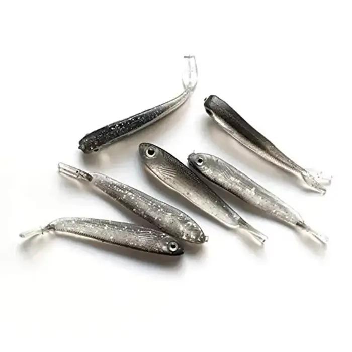 Leurre souple swimbait queue fourchue avec/sans hameçon - Appât silicone pour pêche active des carnassiers