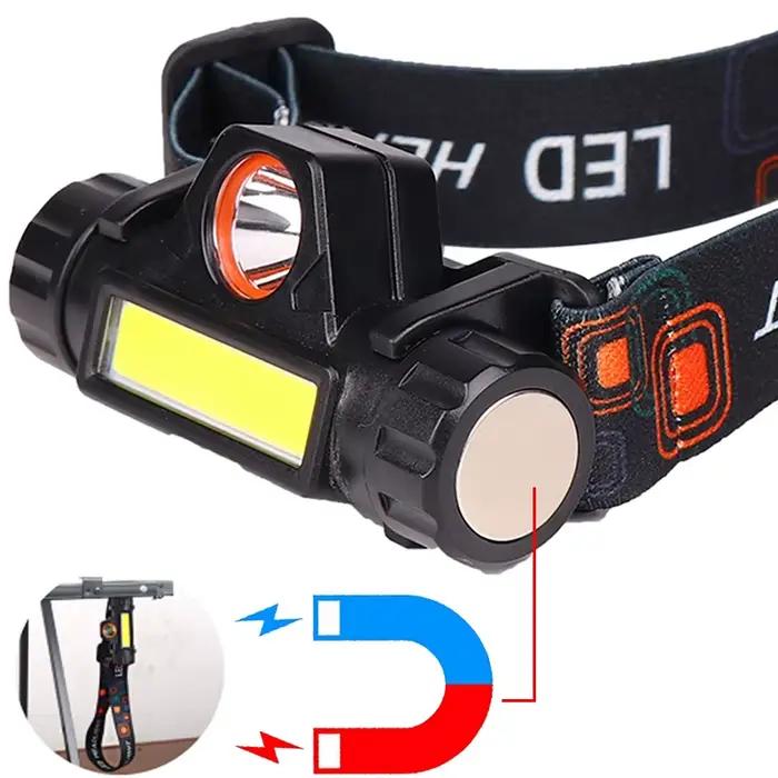 Lampe frontale XP-G Q5 2500lm étanche avec LED COB et batterie rechargeable intégrée 14450
