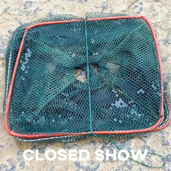 Filet de pêche pliable en nylon pour crabes, crevettes et écrevisses, piège fin pour pêcheur loisir en extérieur
