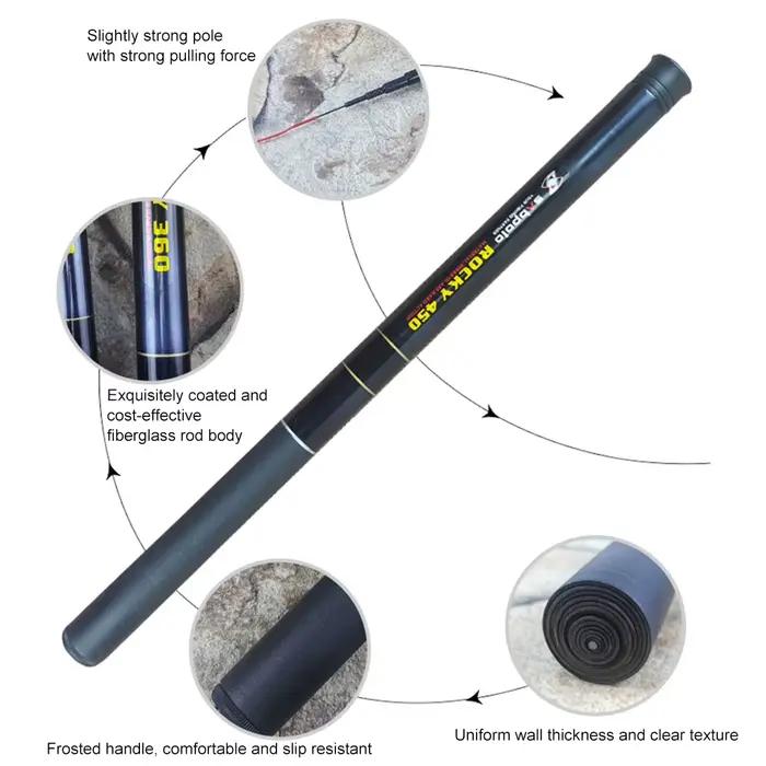 Canne à main télescopique fibre de verre 2.1m-3.6m ultra légère pour ruisseaux et petits plans d'eau