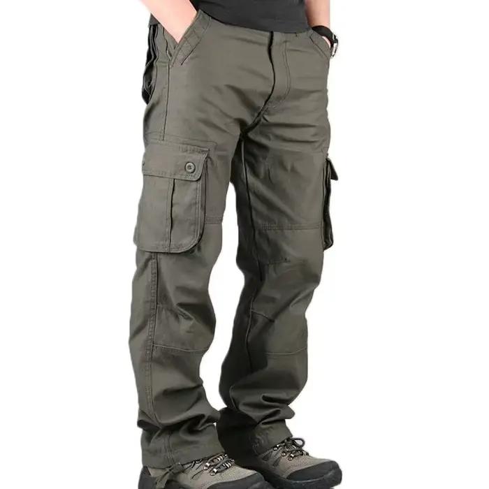 Pantalon cargo militaire ample multi-poches homme - Vêtements pêche pratique