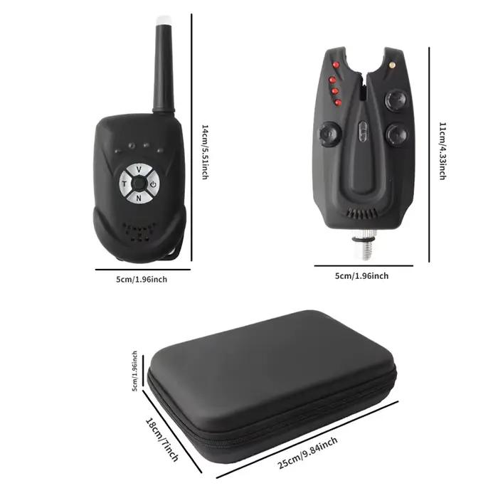Kit d'alarme de touche sans fil 1+2 pour carpe - Contrôle de sensibilité et indicateur LED pêche nocturne