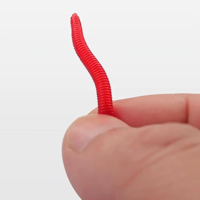 50/100 vers rouges silicone PVC appâts souples 3.5cm - leurres réalistes carpe bass pêche
