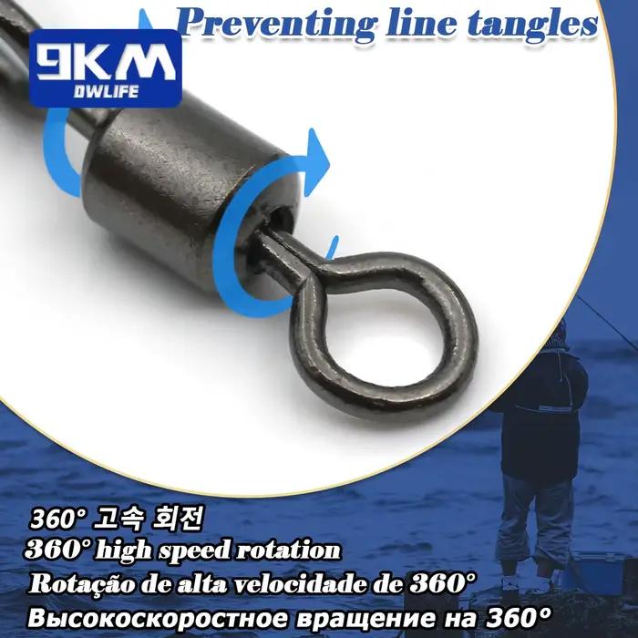 50 pièces clips à roulement inox pour pêche en mer - changement rapide des leurres et appâts