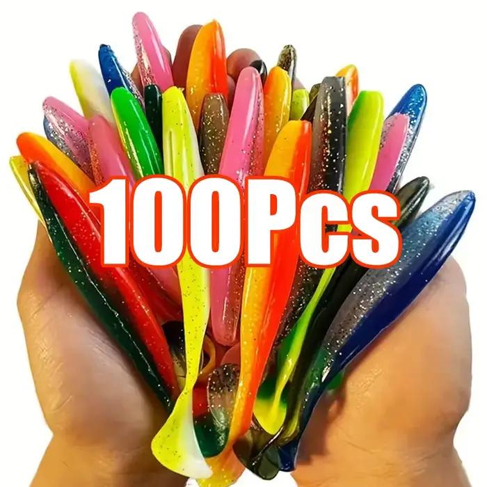 Set leurres souples 55-75mm avec queue ondulante pour pêche au bar et carpe - Appâts silicone haute qualité