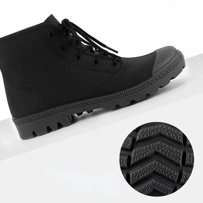 Bottes de pluie pêche hiver homme lacets cheville - Chaussures camping imperméables non-dérapantes extérieur