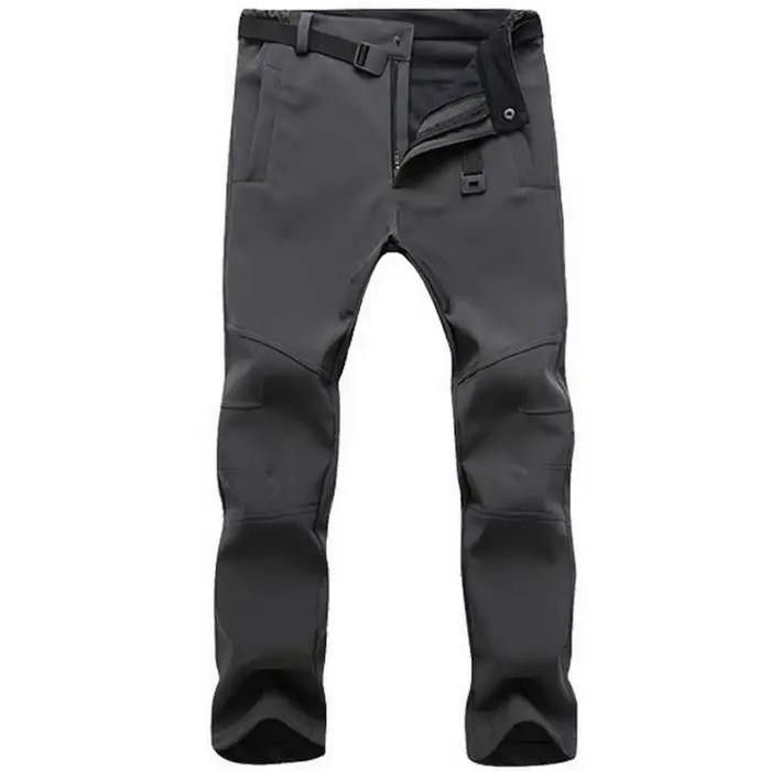 Pantalon stretch waterproof homme hiver épais chaud pêche polaire peau de requin tactique