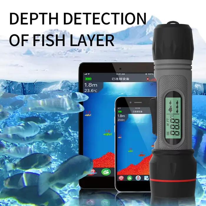 Sonar pêche portable étanche Bluetooth sans fil avec affichage profondeur pour pêche sur glace précise