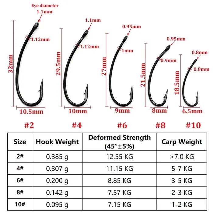 Hameçons longue tige 20PCS pour carpe avec revêtement téflon - Accroche robuste pour montage chod rig