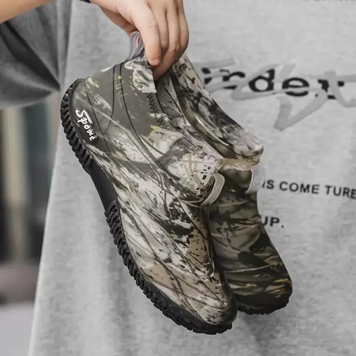 Bottes de pêche courtes camouflage homme imperméables vert militaire montagne extérieur