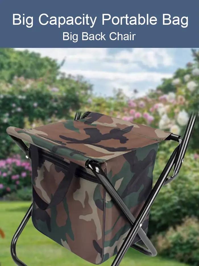 Chaise pêche pliante 1pc avec glacière intégrée dossier réglable chasse léger portable
