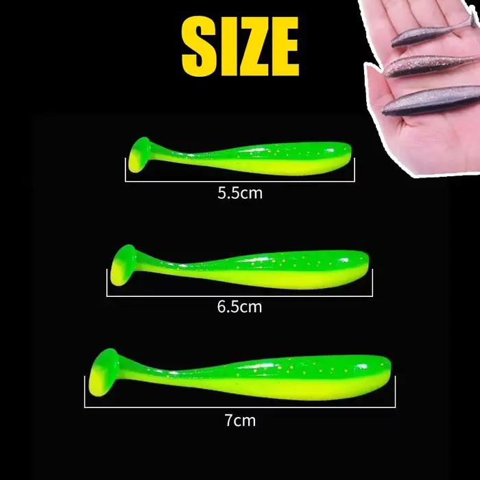 Set leurres souples 55-75mm avec queue ondulante pour pêche au bar et carpe - Appâts silicone haute qualité