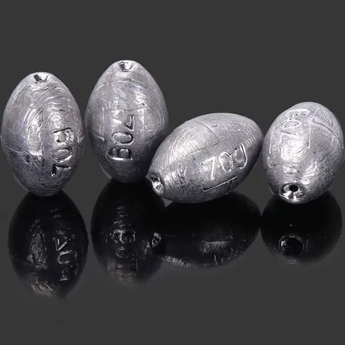Kit 5 pièces outils de pêche en plomb en forme d'olive pour pêche à la bombe et équipement rapide