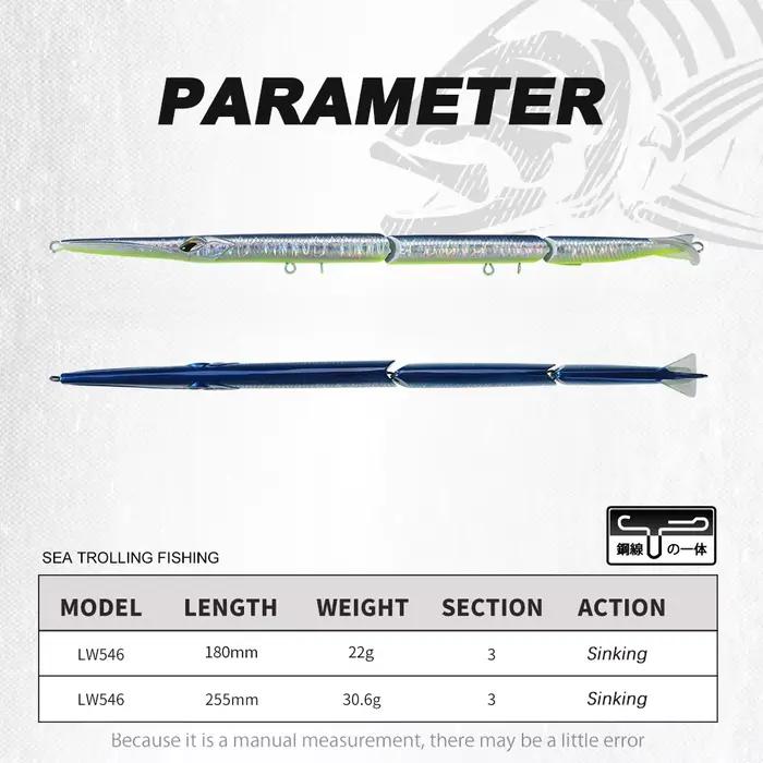 Leurre crayon articulé Hunthouse 3 sections 180-255mm - swimbait coulant pour bar et loup de mer