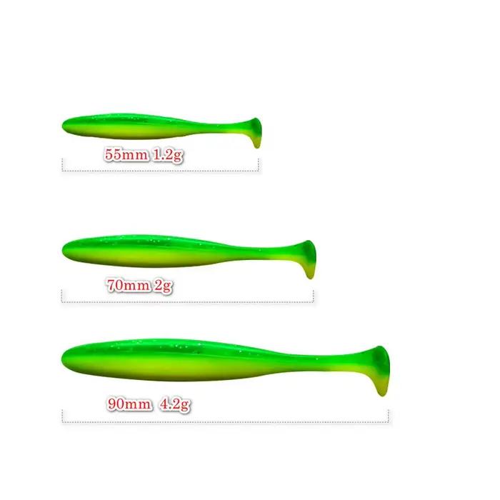 Leurre souple T Tail 55mm à 90mm - leurre silicone à queue en T pour jigging et pêche aux carnassiers