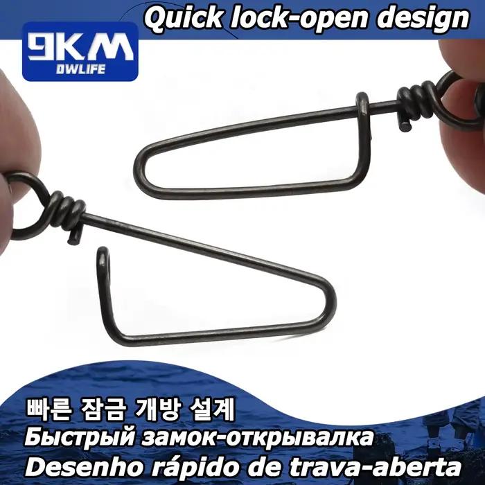 50 pièces de clips de pêche rapides en acier inoxydable et cuivre pour la pêche en mer - connecteurs de qualité