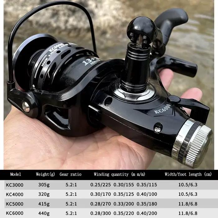 Moulinet sans jeu corps métal - Frein 8KG - Échangeable main gauche/droite - Eau douce et mer
