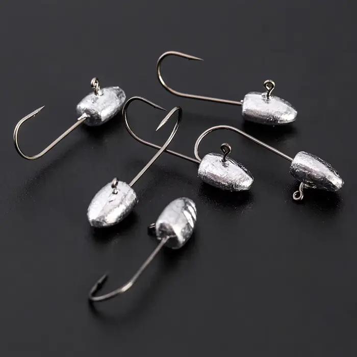 Hameçons plombés JOHNCOO 10 pièces pour leurres souples, 2g 3g 5g, pêche légère au jig