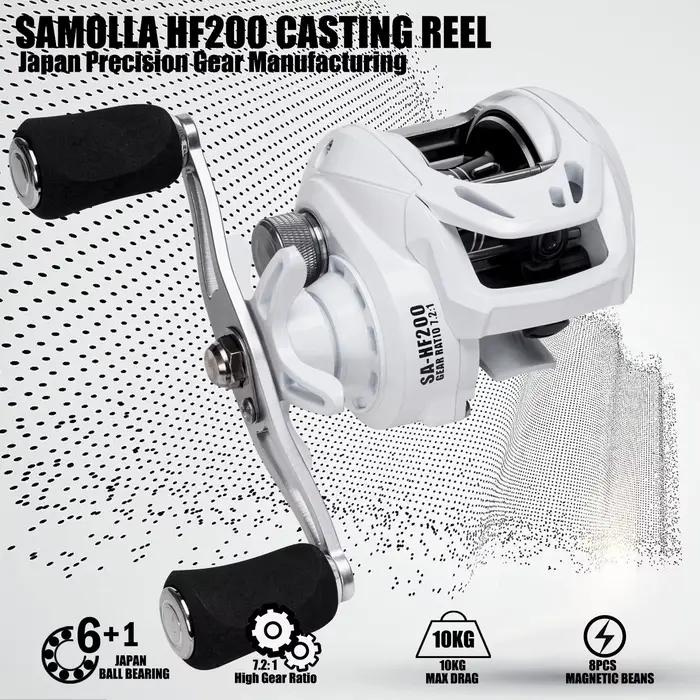 Moulinet baitcasting Samolla ultraléger 6+1 roulements pour pêche en mer et long cast