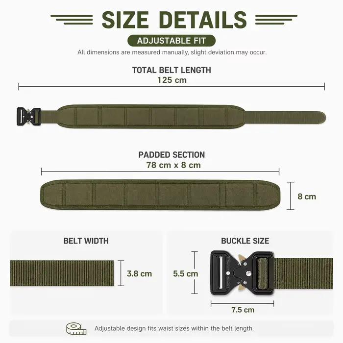 Ceinture tactique nylon MOLLE avec boucle métal - Équipement outdoor chasse pêche