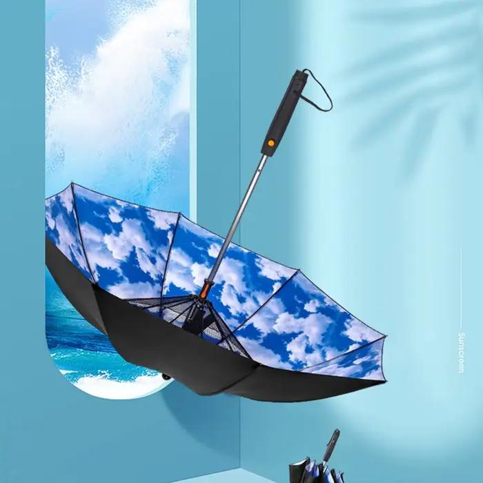 Parapluie 3-en-1 avec ventilateur et brumisateur - Ombre et fraîcheur pour pêche en été