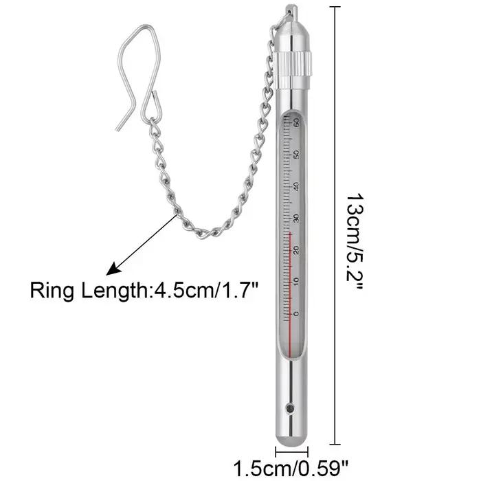 Thermomètre pêche eau ruisseau acier inoxydable avec mousqueton sensible accessoires pêche à la mouche