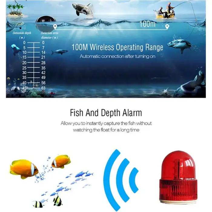 Finder pêche portable sans fil : sonar intelligent détecteur profondeur alarme pour lac et mer