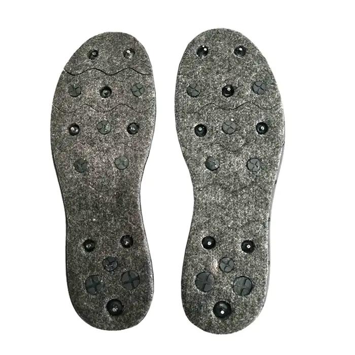 Semelles feutre avec clous pour chaussures de pêche - Semelles amovibles anti-dérapantes tailles 39 à 45 pour pêche sur rochers