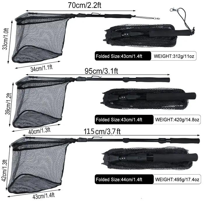 Filet de pêche Sougayilang rétractable pliable portable 70cm 95cm 115cm pour carnassiers