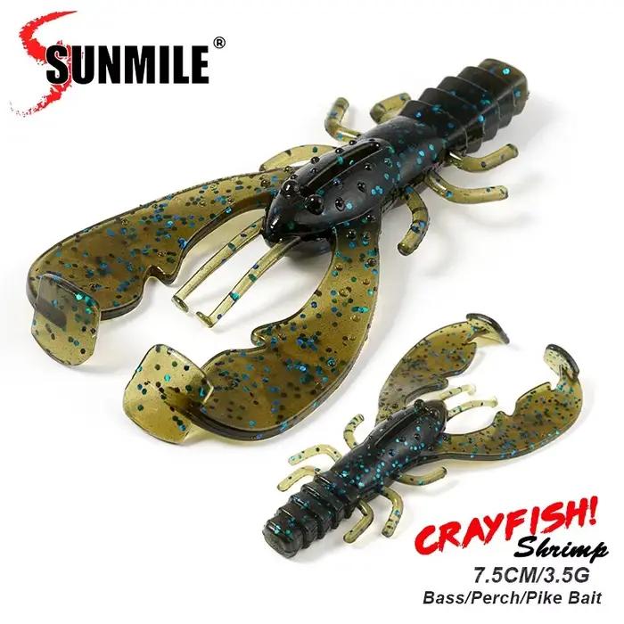 Leurre souple écrevisse 7,5cm SUNMILE - 6 leurres artificiels pour la pêche du sandre, du brochet