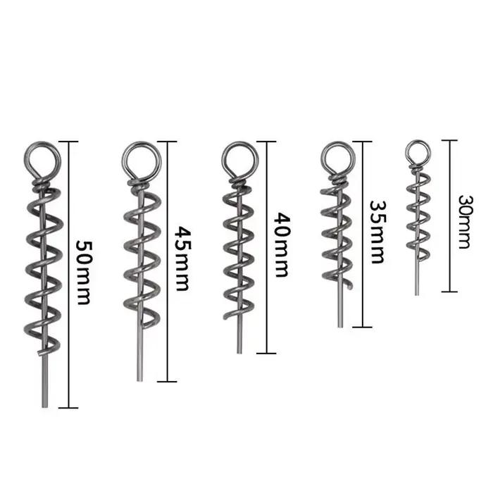 50 épingles à ressort pour fixation de leurres souples - Aiguilles à ver et vis de centrage