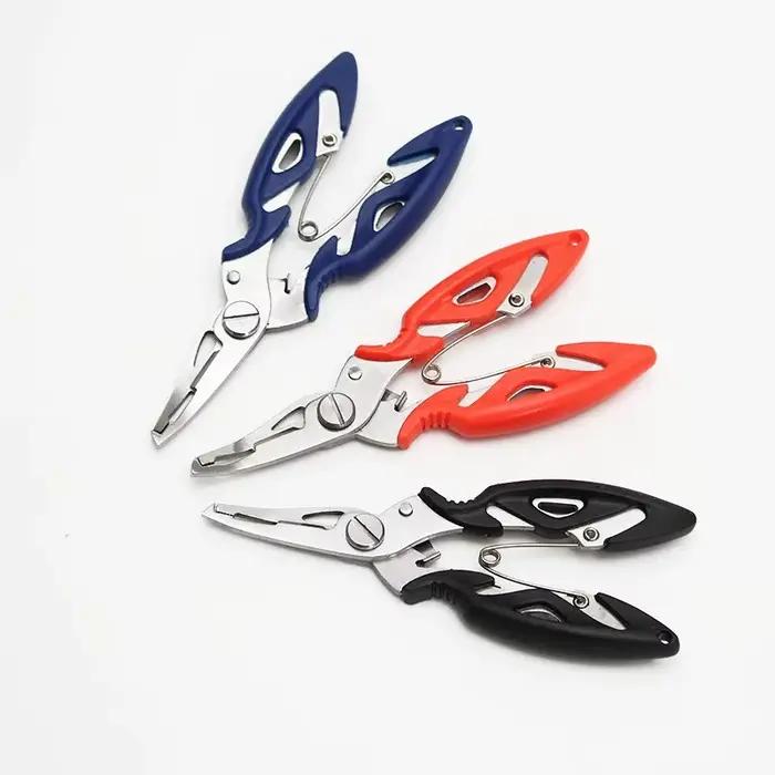 Pince de pêche inox petite taille pour eau douce et mer, dégorgeoir et ciseaux