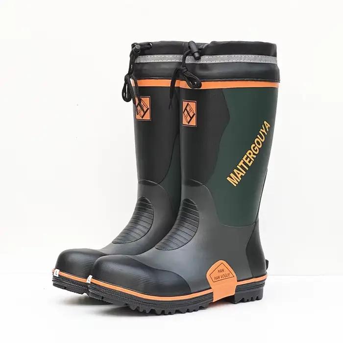 Bottes de pluie pêche chasse étanches semelle antidérapante caoutchouc hommes femmes wading