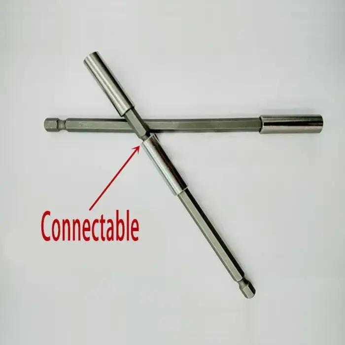 Porte-embout magnétique 1/4'' hex pour visseuse - Extension 60/75/100/150mm - Pêche et bricolage