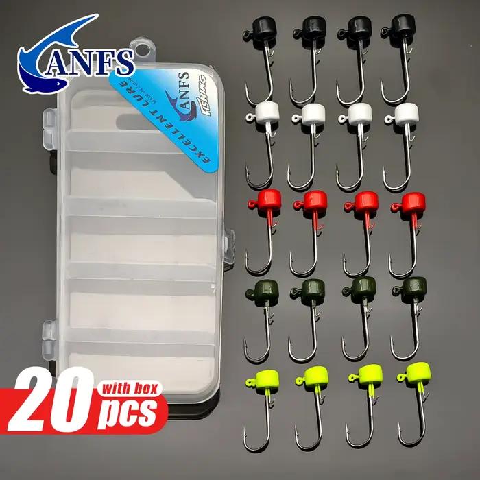 Set 20 hameçons ned rig mushroom pour leurres souples finesse - Têtes plombées pour trajectoire améliorée