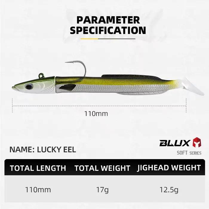 Leurre souple sandeel vibrant 11cm 17g pour pêche en mer leurre souple à tête plombée