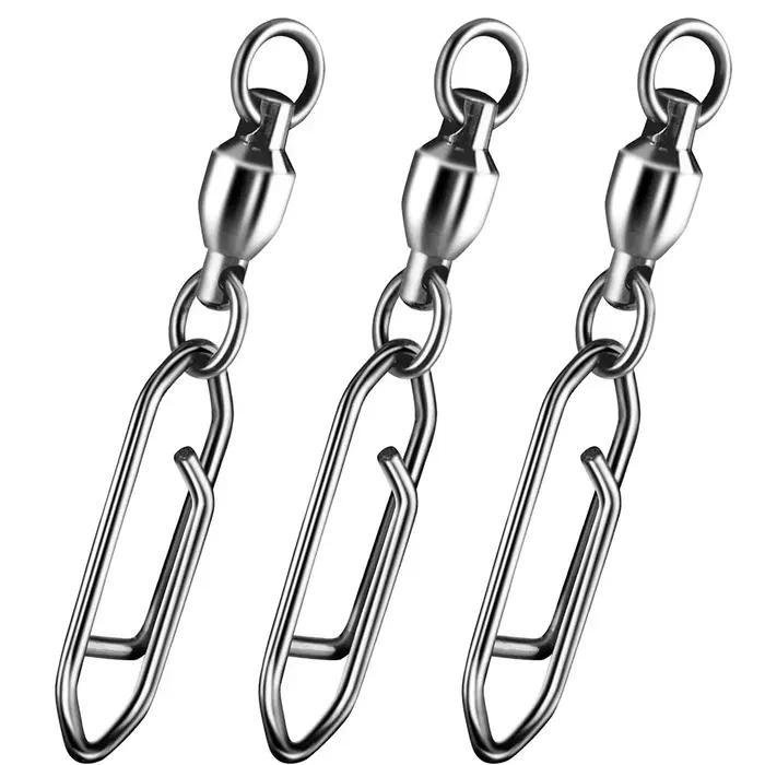 1/10Pcs Fishing Bearing Rotary Connector 0#-2# Silver Strong 360 ° Fishing Bait