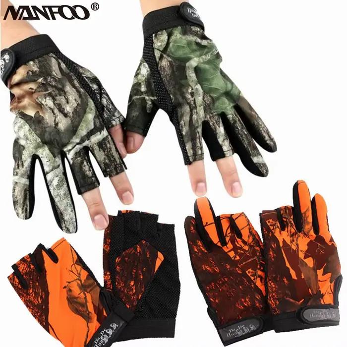 Gants camouflage bionique pêche chasse vélo tactiques multifonctions sans doigts respirants outdoor