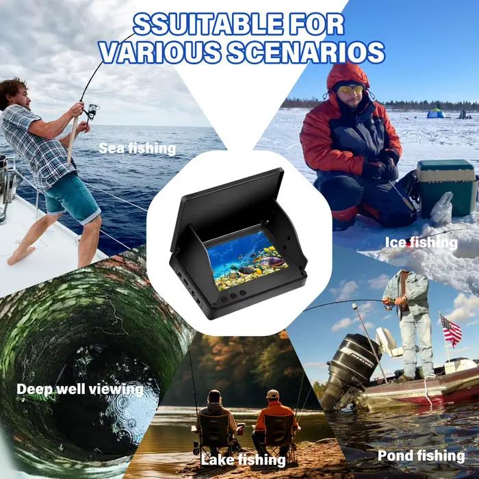 Caméra sous-marine pêche 4.3 pouces IPS vision nocturne IR LED grand angle IP68 pour rivière bateau