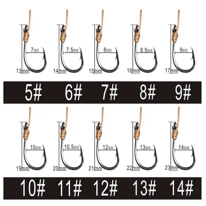 Hameçons pêche 5#-14# acier carbone avec émerillon leurres appâts montages mer eau douce