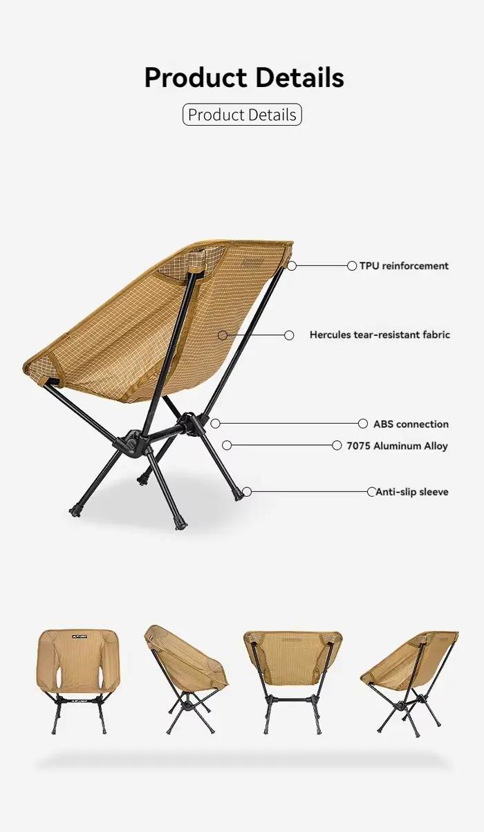 Chaise pêche ultralégère 3F UL GEAR - Siège pliant minimaliste pour camping et plage