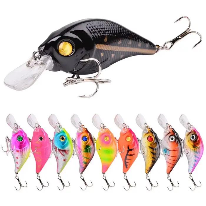 Leurre de pêche dur VIB 7.5cm 10.2g avec yeux 3D, leurre coulant crankbait pour carnassiers