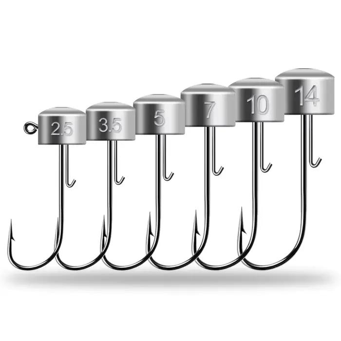 20 hameçons Ned Rig tête champignon 2.5g à 14g - Acier haute teneur en carbone pour leurres souples