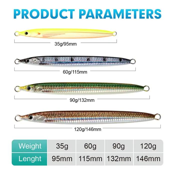 Leurre FSTK Sand Eel 35g-120g pour jigging côtier et pêche offshore longue distance