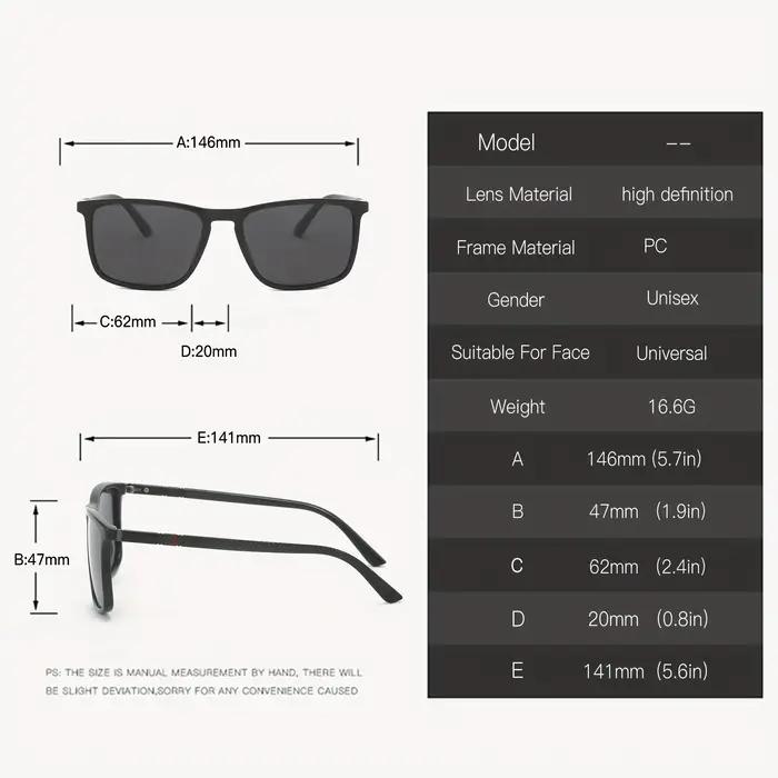 Lunettes de soleil polarisées carrées 2025 protection UV400 anti-éblouissement pêche conduite vacances