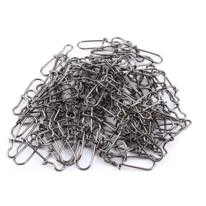 Lot de 50 ou 100 clips Fastlock en acier inoxydable pour leurres, swivels et montages de pêche