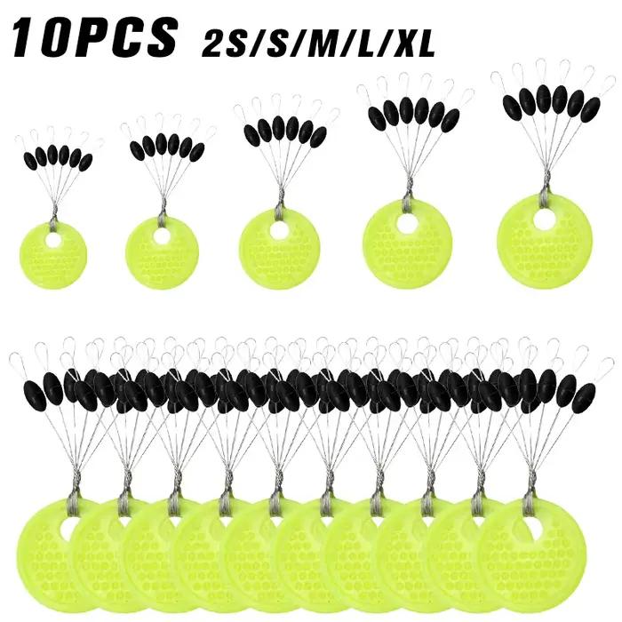 Lot de 60 pièces bouchons de pêche ovale en caoutchouc pour carpe et truite, flotteurs stop float