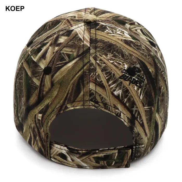 Casquette pêche camouflage roseaux jungle KOEP - Chapeau snapback coton pour pêche en eau douce