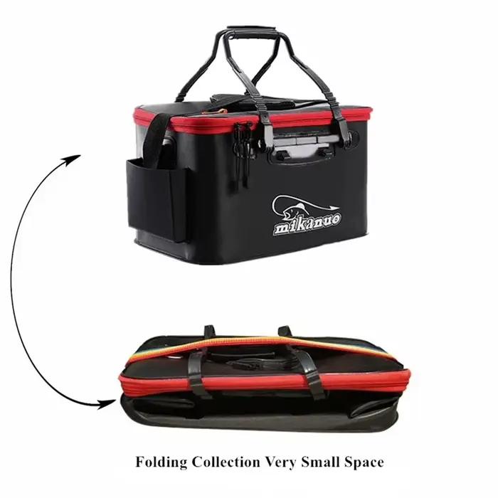 Sac de pêche portable pliable seau à poissons vivants boîte camping contenant eau bassin rangement